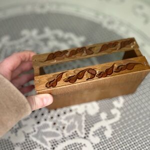 Wooden Decorative Box with Leaf Design